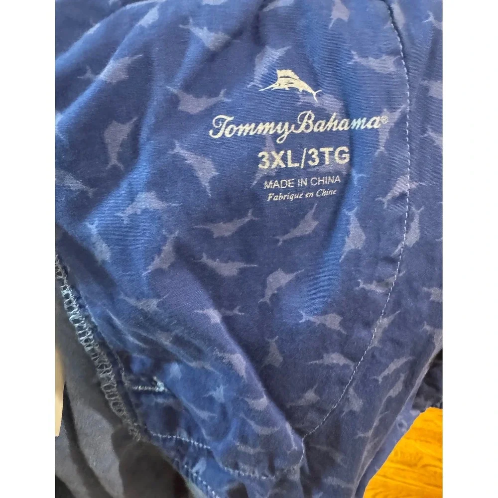 Tommy Bahama Mens 3XL Blue 100% Linen Drawstring‎ Elastic Waist Shorts Relax fit